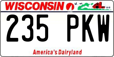 WI license plate 235PKW