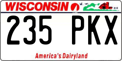 WI license plate 235PKX