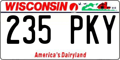 WI license plate 235PKY