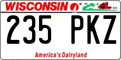 WI license plate 235PKZ