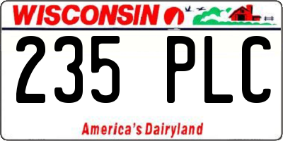 WI license plate 235PLC