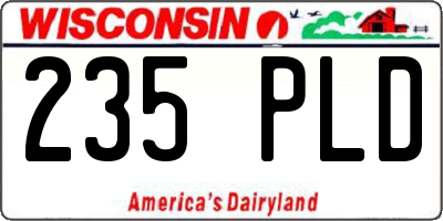 WI license plate 235PLD