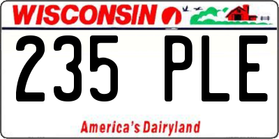 WI license plate 235PLE