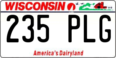 WI license plate 235PLG