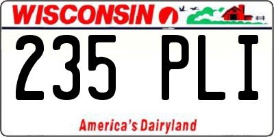 WI license plate 235PLI
