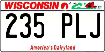 WI license plate 235PLJ