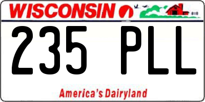 WI license plate 235PLL