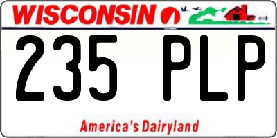 WI license plate 235PLP