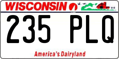WI license plate 235PLQ