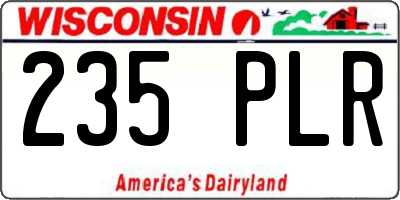 WI license plate 235PLR
