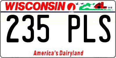 WI license plate 235PLS