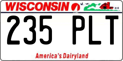 WI license plate 235PLT