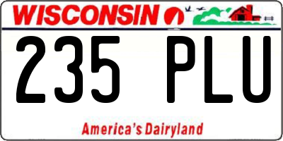 WI license plate 235PLU