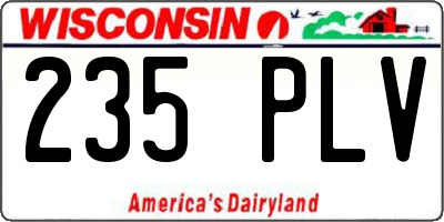 WI license plate 235PLV