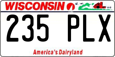 WI license plate 235PLX