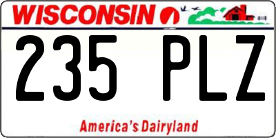 WI license plate 235PLZ