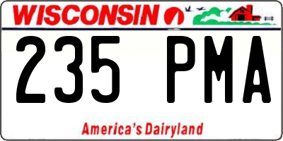 WI license plate 235PMA