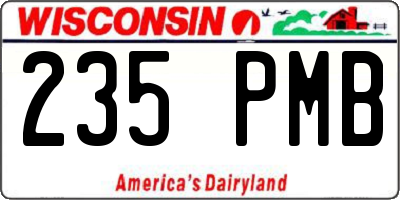 WI license plate 235PMB