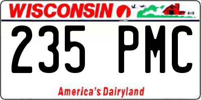 WI license plate 235PMC