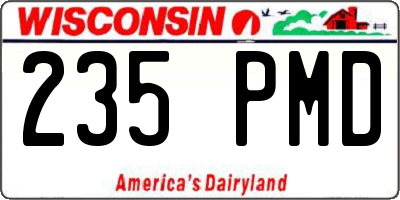WI license plate 235PMD