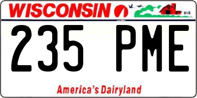 WI license plate 235PME