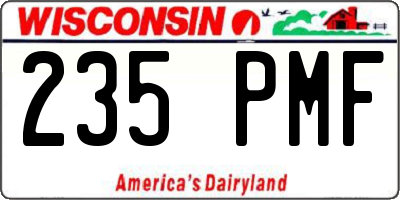 WI license plate 235PMF