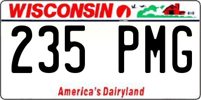 WI license plate 235PMG