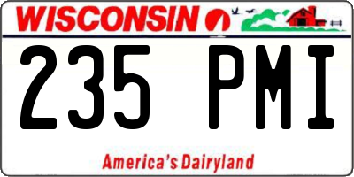 WI license plate 235PMI