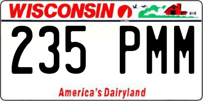 WI license plate 235PMM