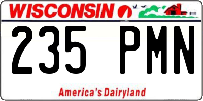WI license plate 235PMN