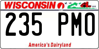 WI license plate 235PMO