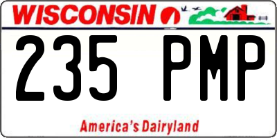 WI license plate 235PMP