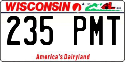 WI license plate 235PMT