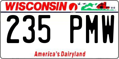 WI license plate 235PMW