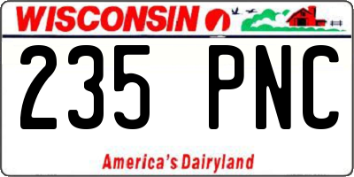 WI license plate 235PNC