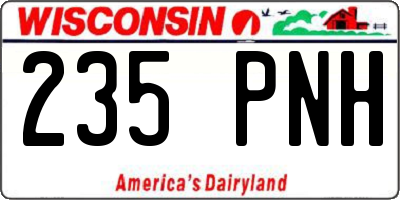 WI license plate 235PNH