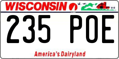 WI license plate 235POE