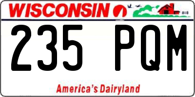 WI license plate 235PQM