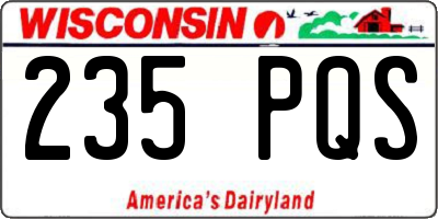 WI license plate 235PQS