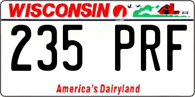 WI license plate 235PRF