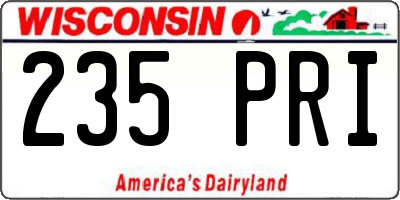 WI license plate 235PRI