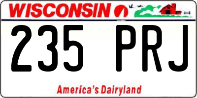 WI license plate 235PRJ