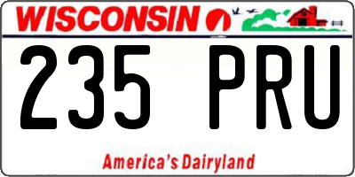 WI license plate 235PRU