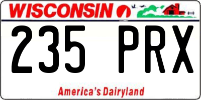 WI license plate 235PRX
