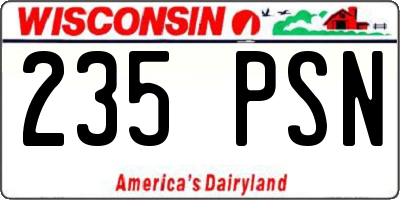 WI license plate 235PSN