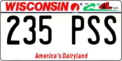 WI license plate 235PSS