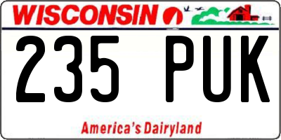 WI license plate 235PUK