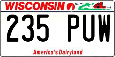 WI license plate 235PUW