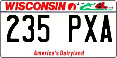WI license plate 235PXA