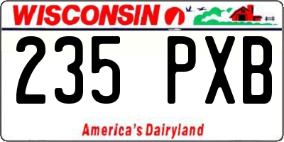 WI license plate 235PXB